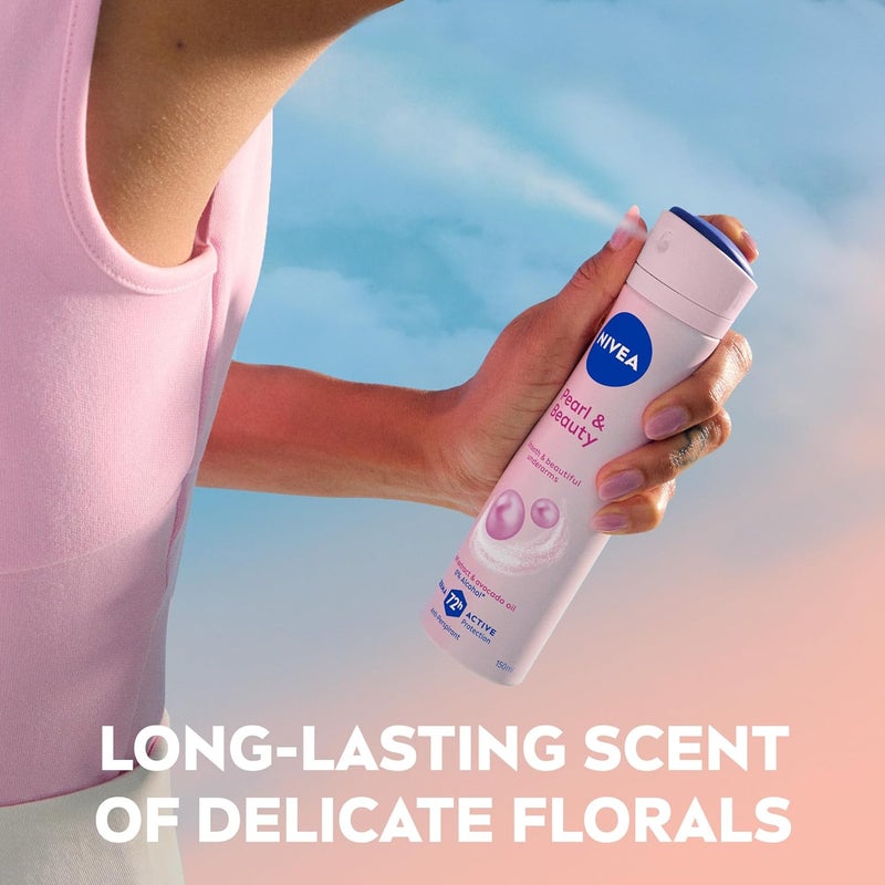 NIVEA Pearl & Beauty Antiperspirant Deodorant for Women, 3-Pack, 150ml Each, 72H Active Protection, Alcohol-Free - Image 5